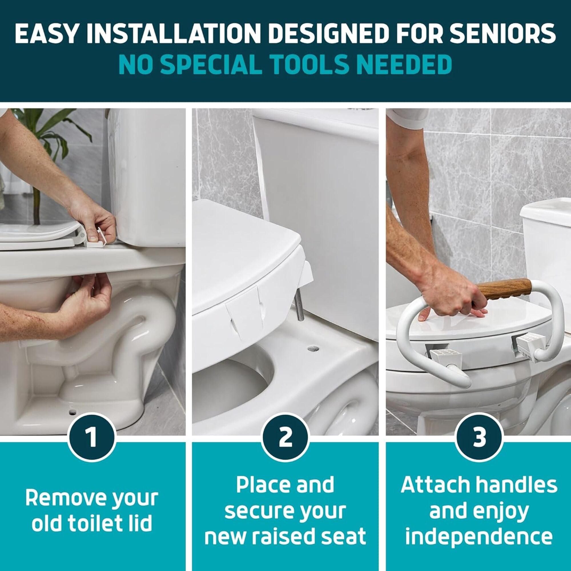 Raised Toilet Seats with Handles