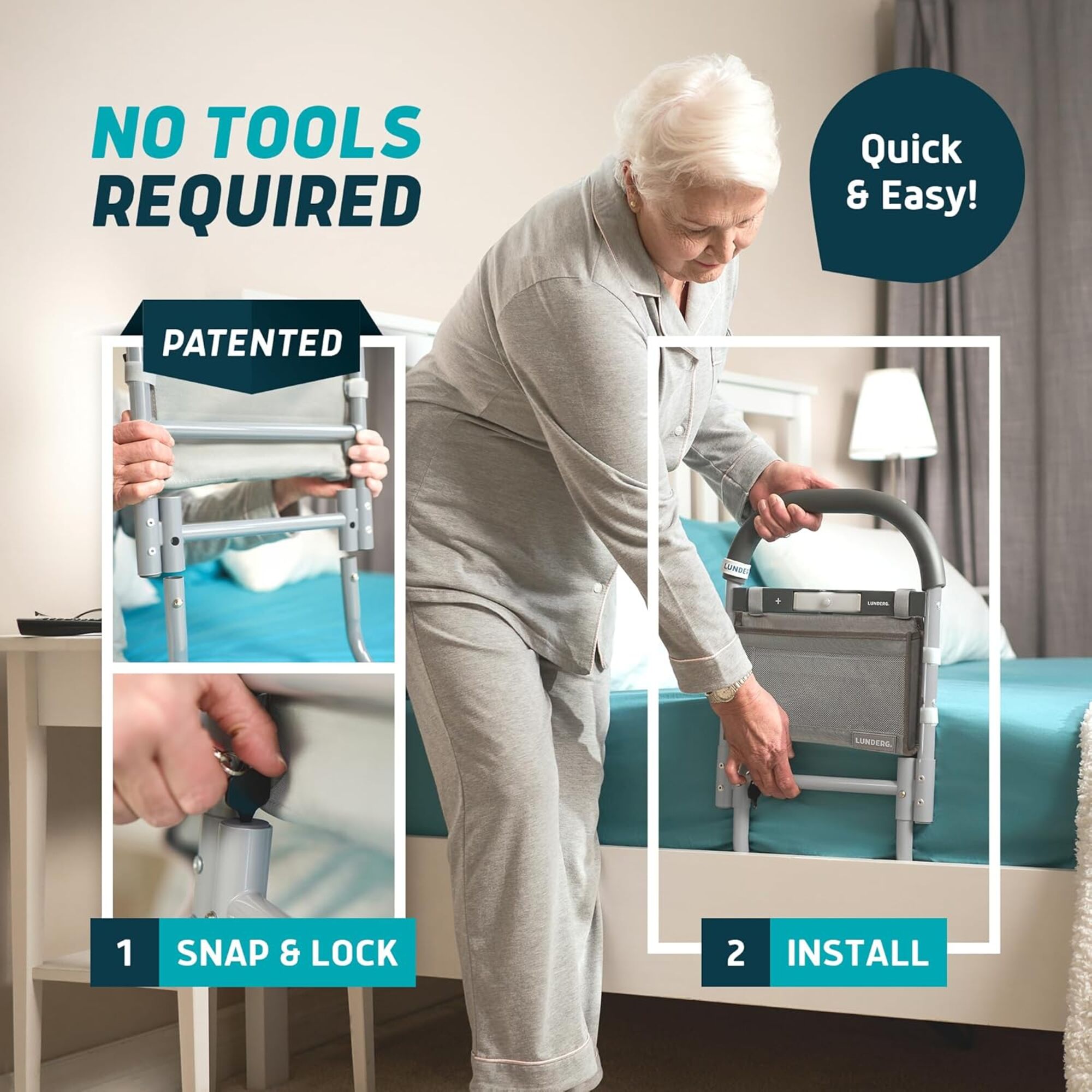 Bed Assist Rails with Motion Light