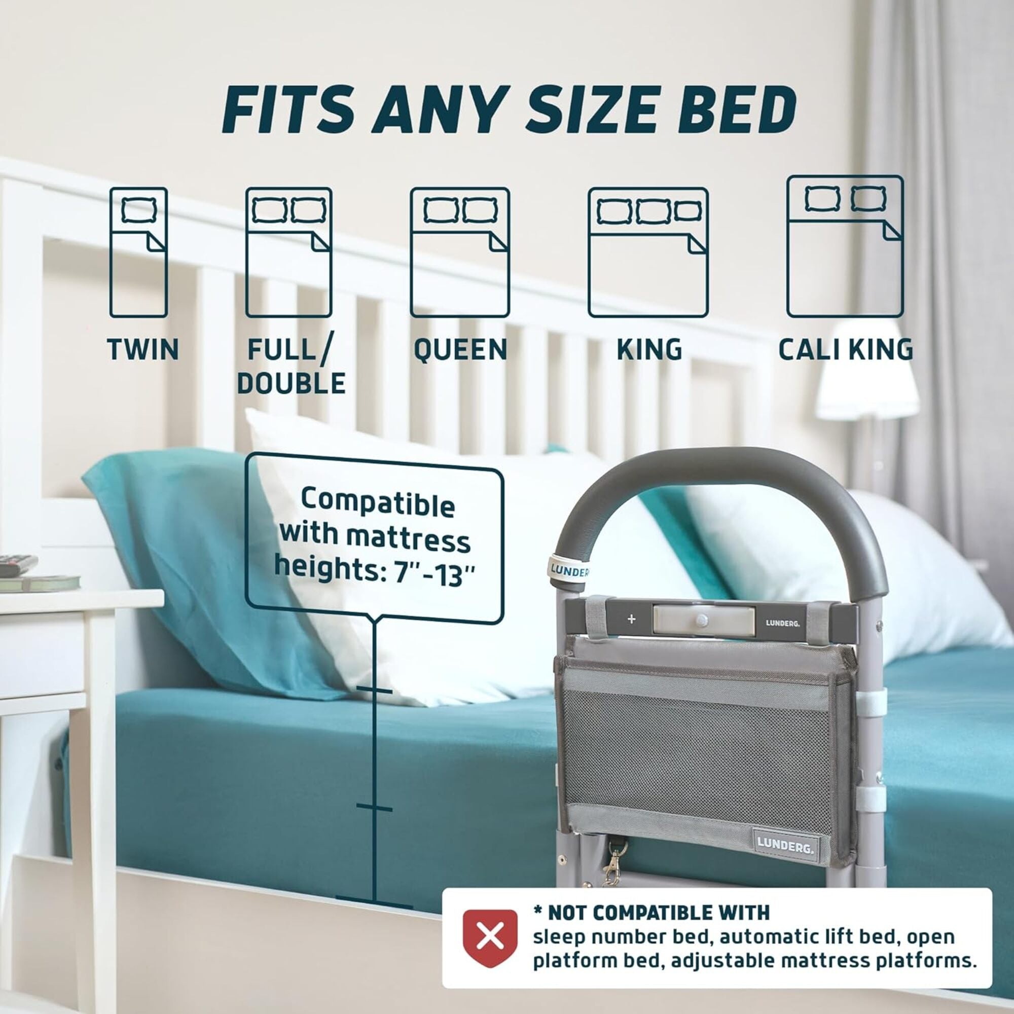 Bed Assist Rails with Motion Light