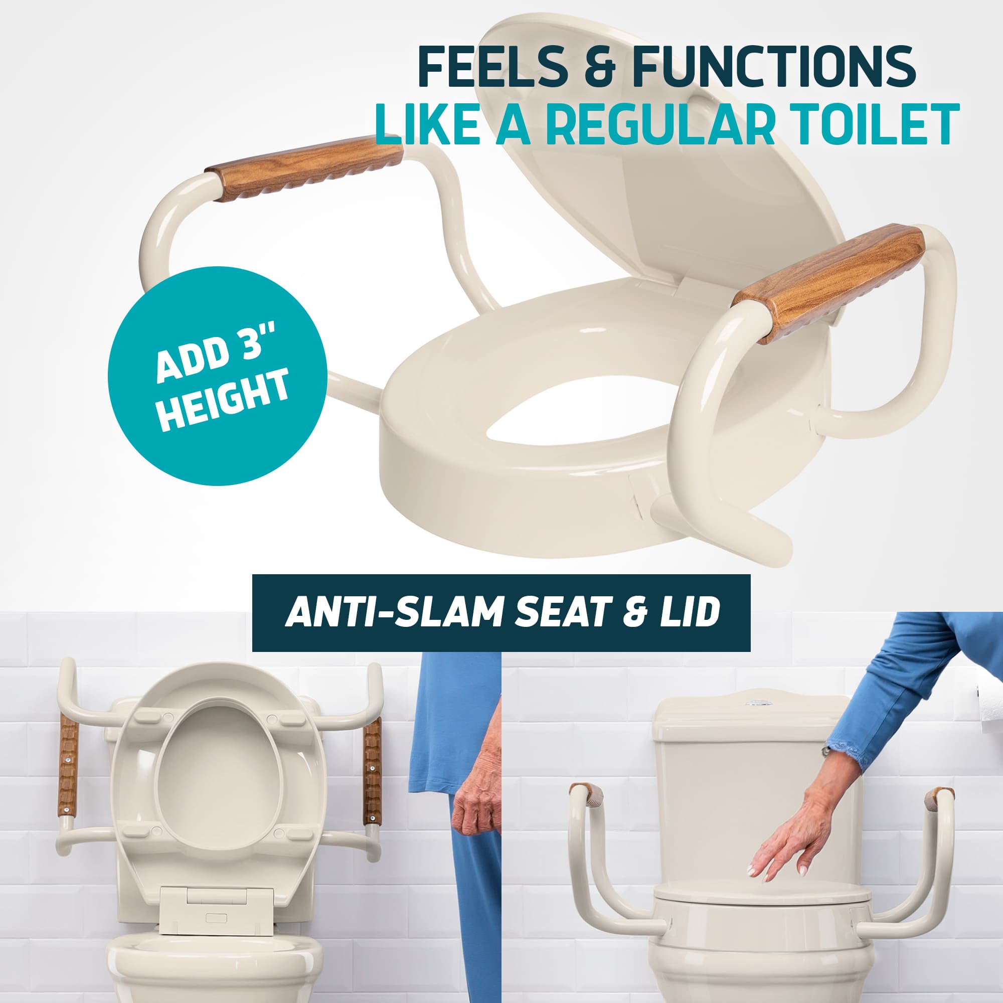 Solva Raised Toilet Seats with Handles