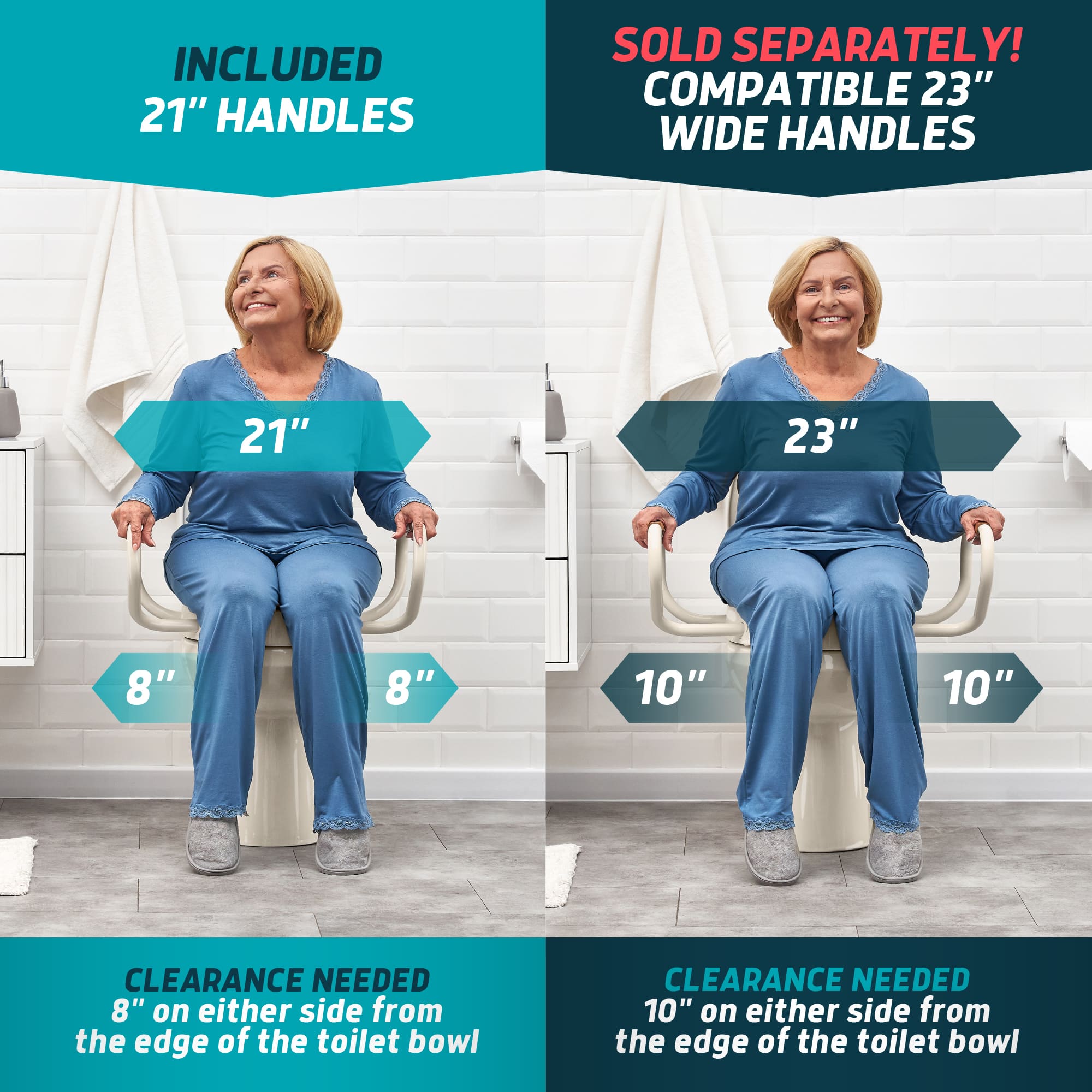 Solva Raised Toilet Seats with Handles