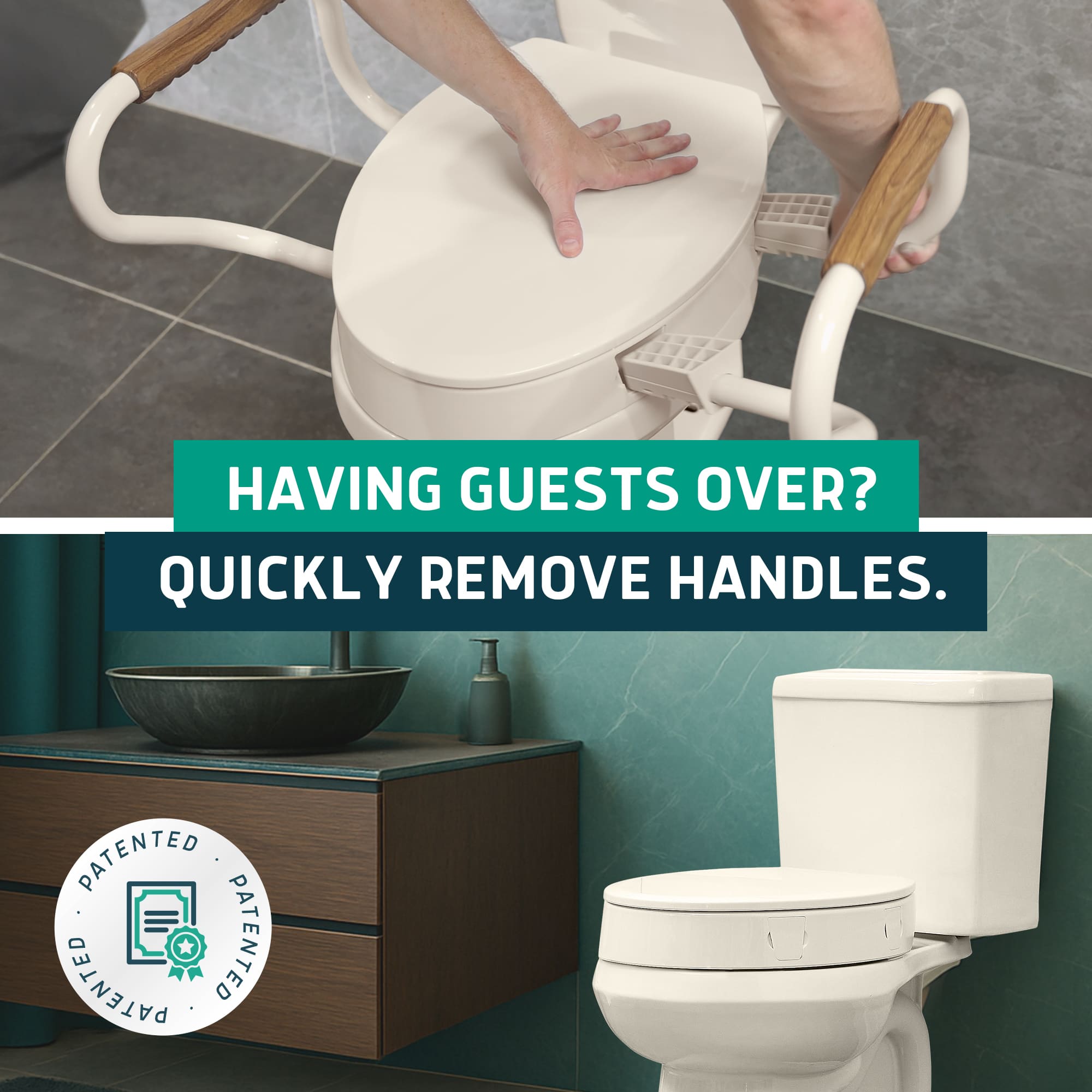 Solva Raised Toilet Seats with Handles
