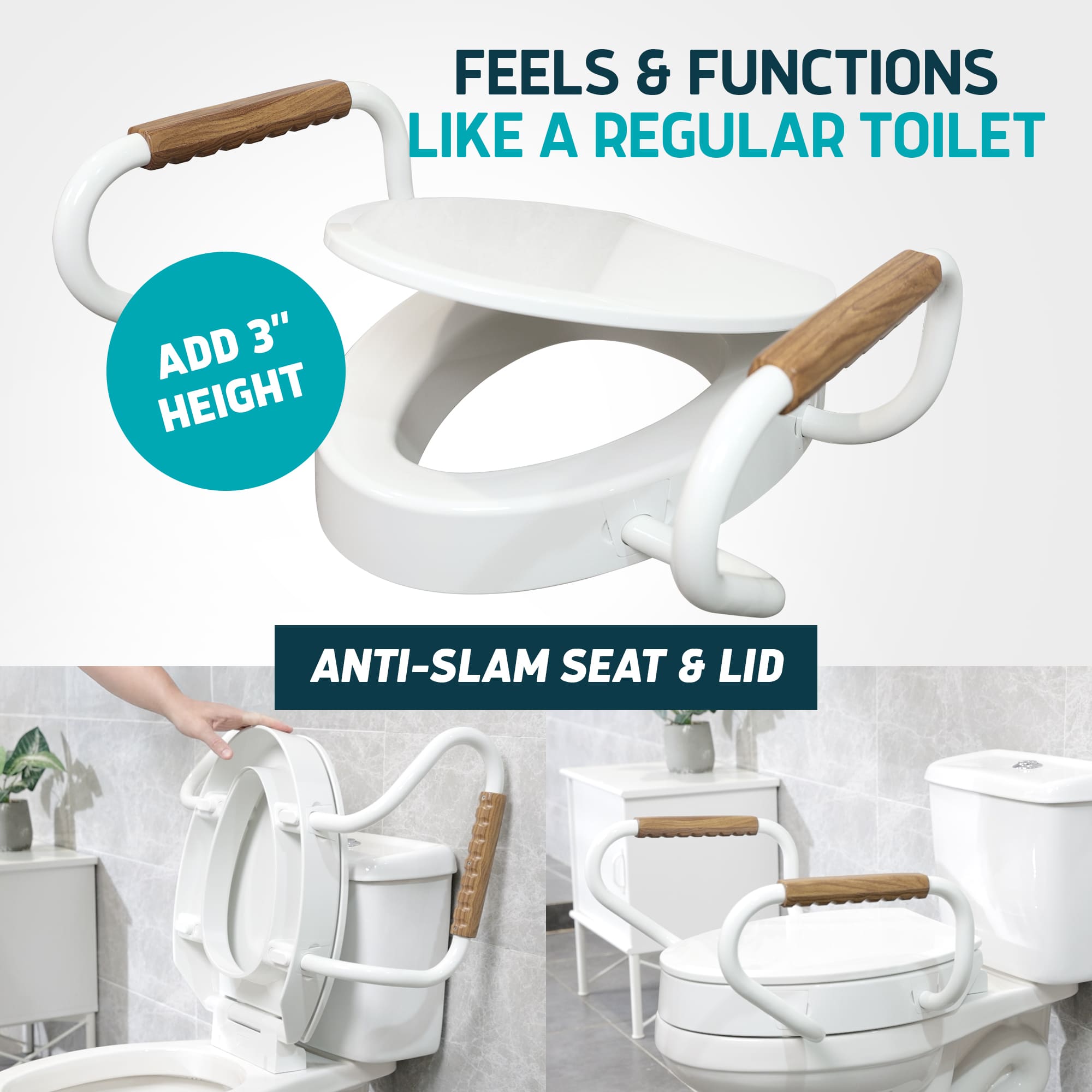 Raised Toilet Seats with Handles