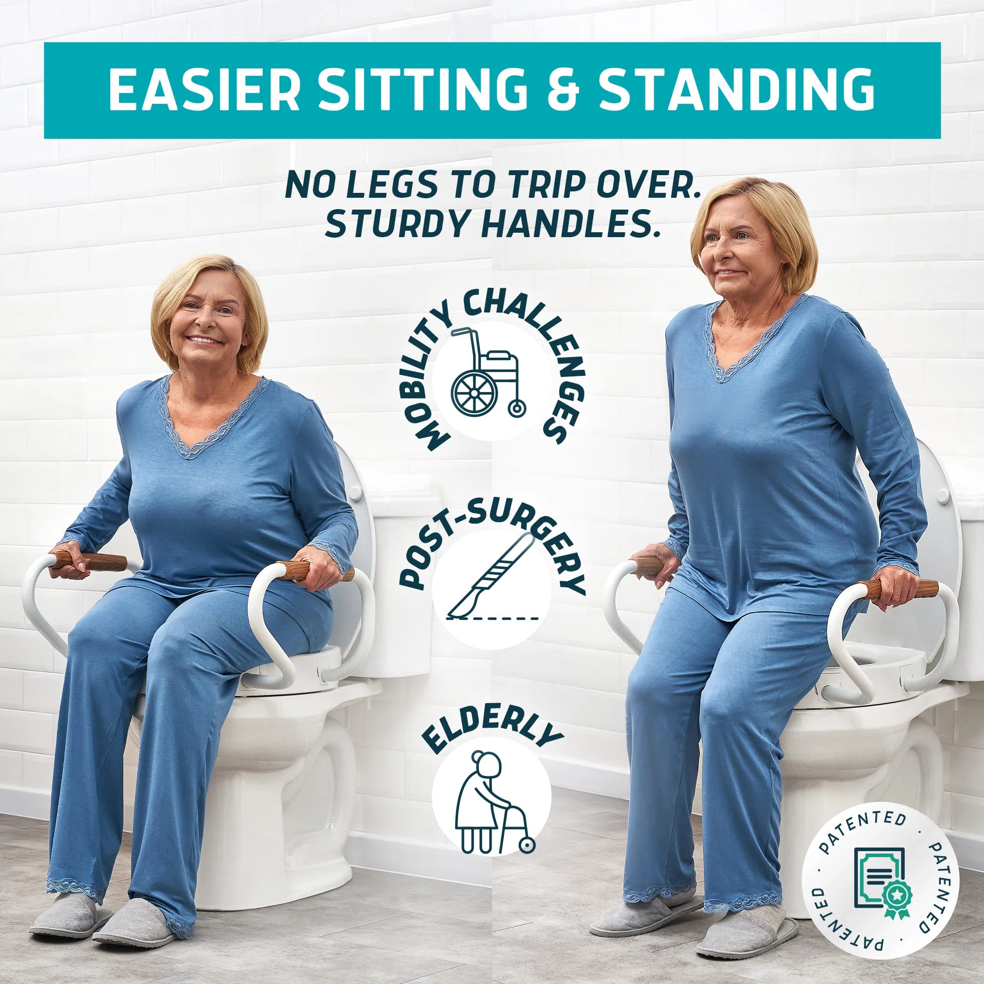 Solva Raised Toilet Seats with Handles