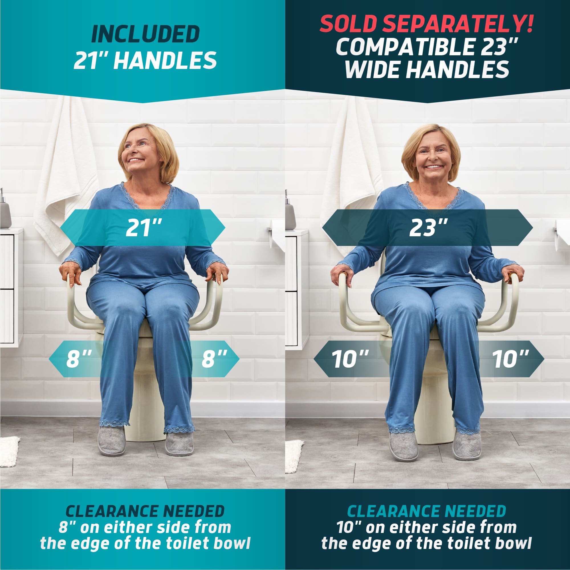 Solva Raised Toilet Seats with Handles