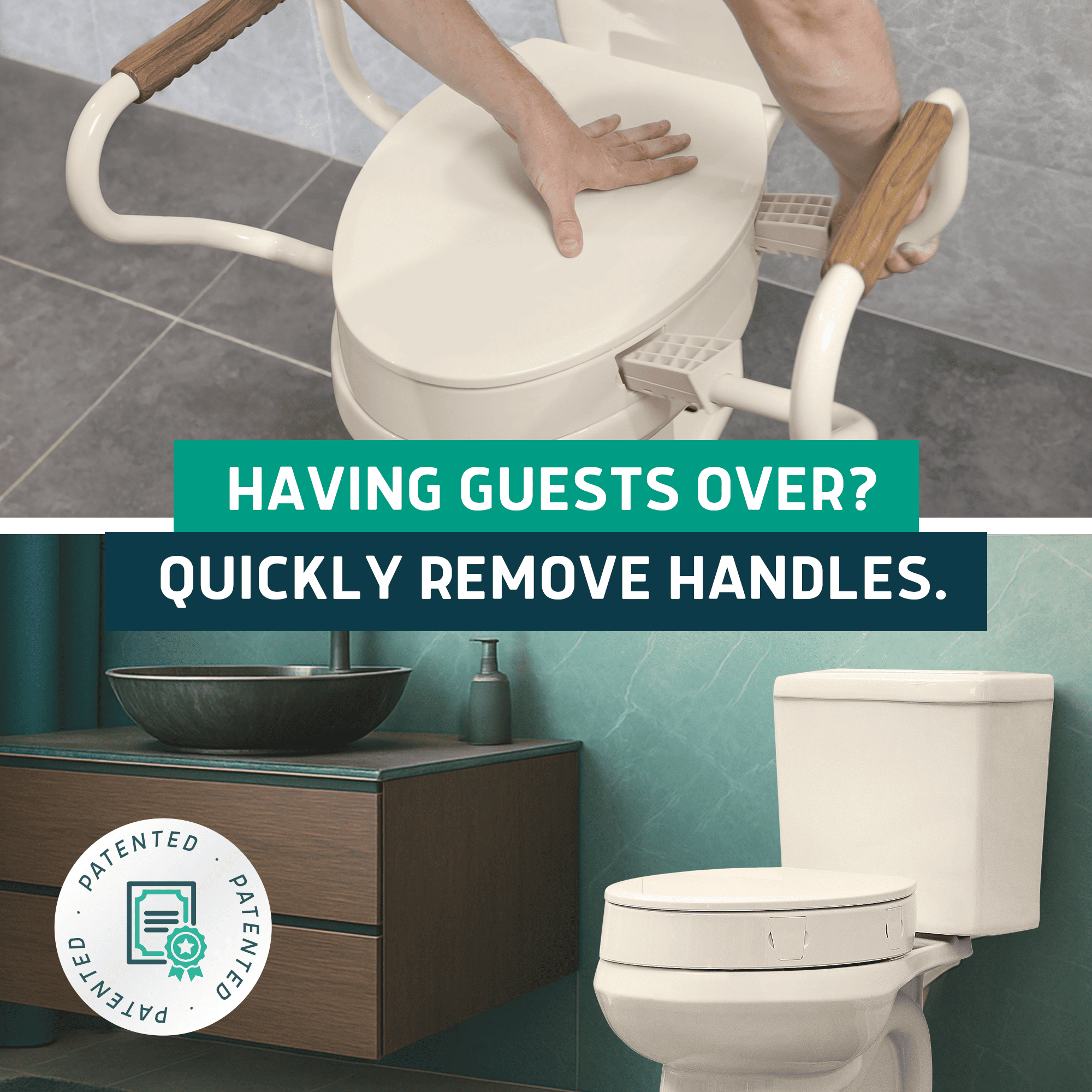 Solva Raised Toilet Seats with Handles