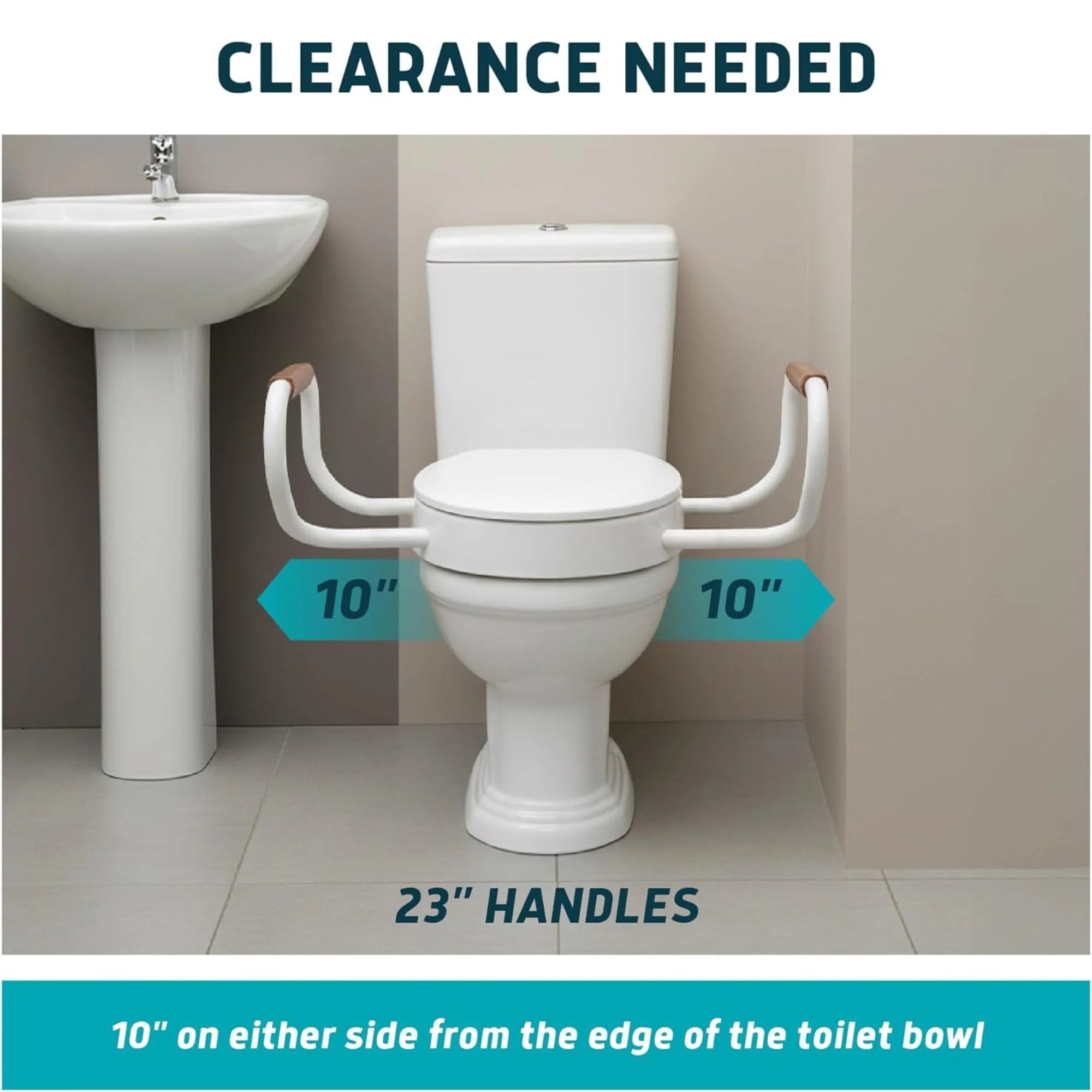 Handrails Replacement for Raised Toilet Seats