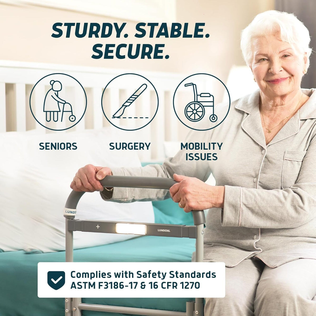 Bed Assist Rails with Motion Light