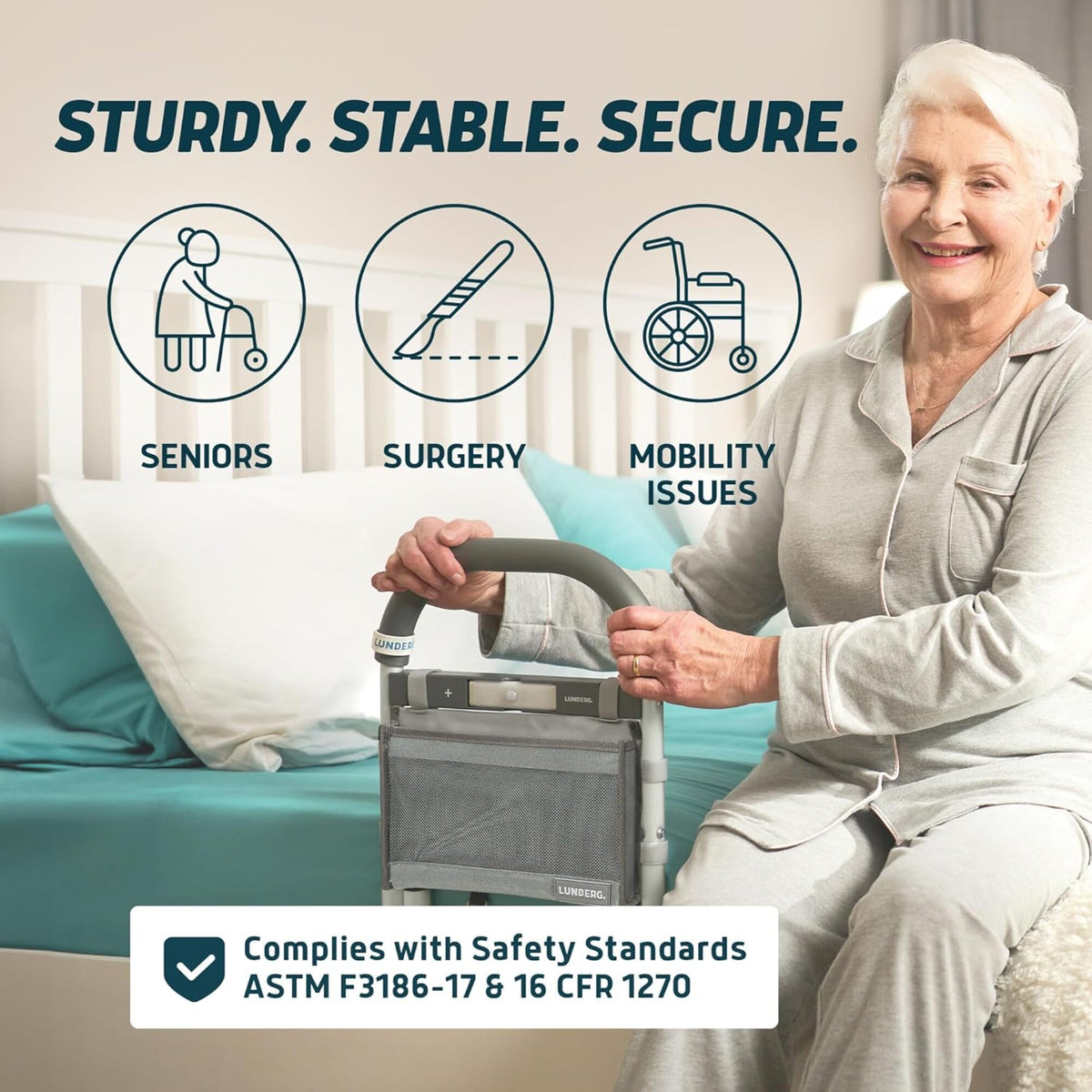 Bed Assist Rails with Motion Light
