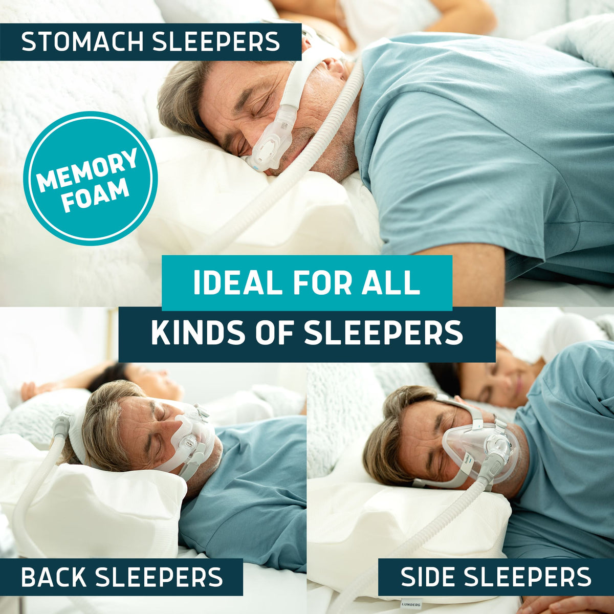 Mellow Cpap CPAP Pillow with Memory Foam and Adjustable Height for Any Mask