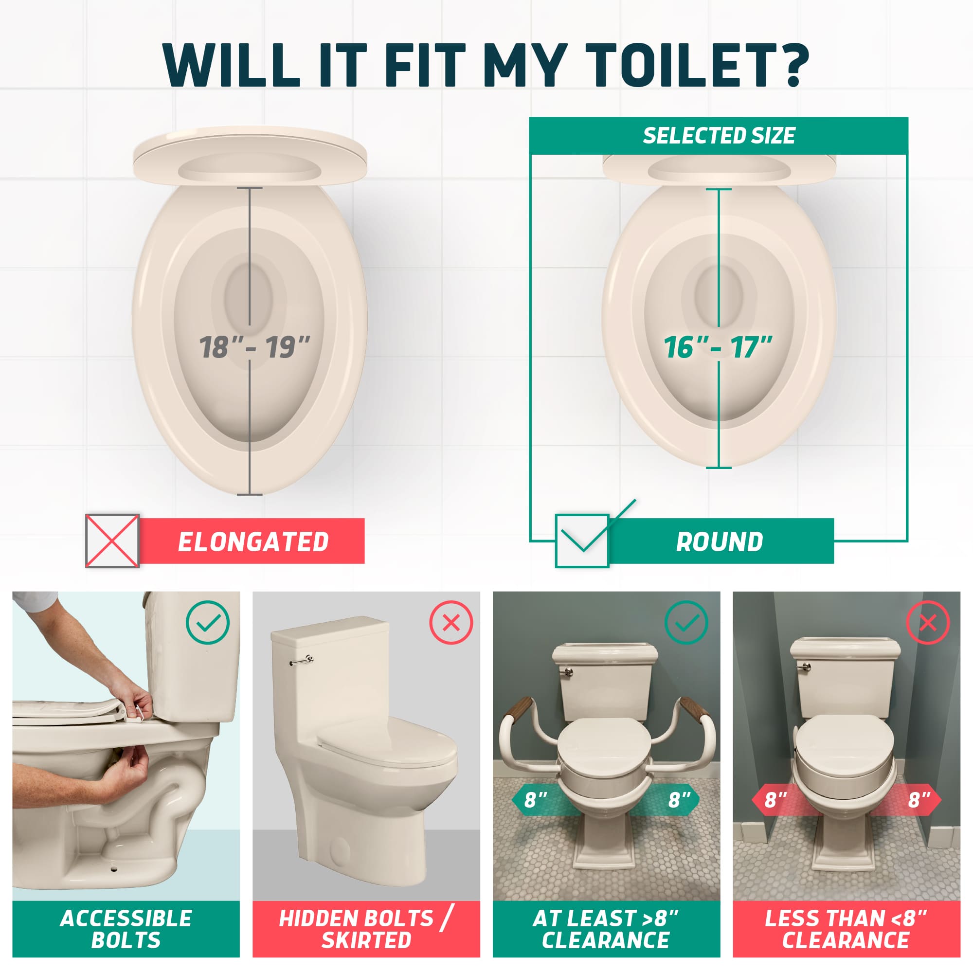 Solva Raised Toilet Seats with Handles