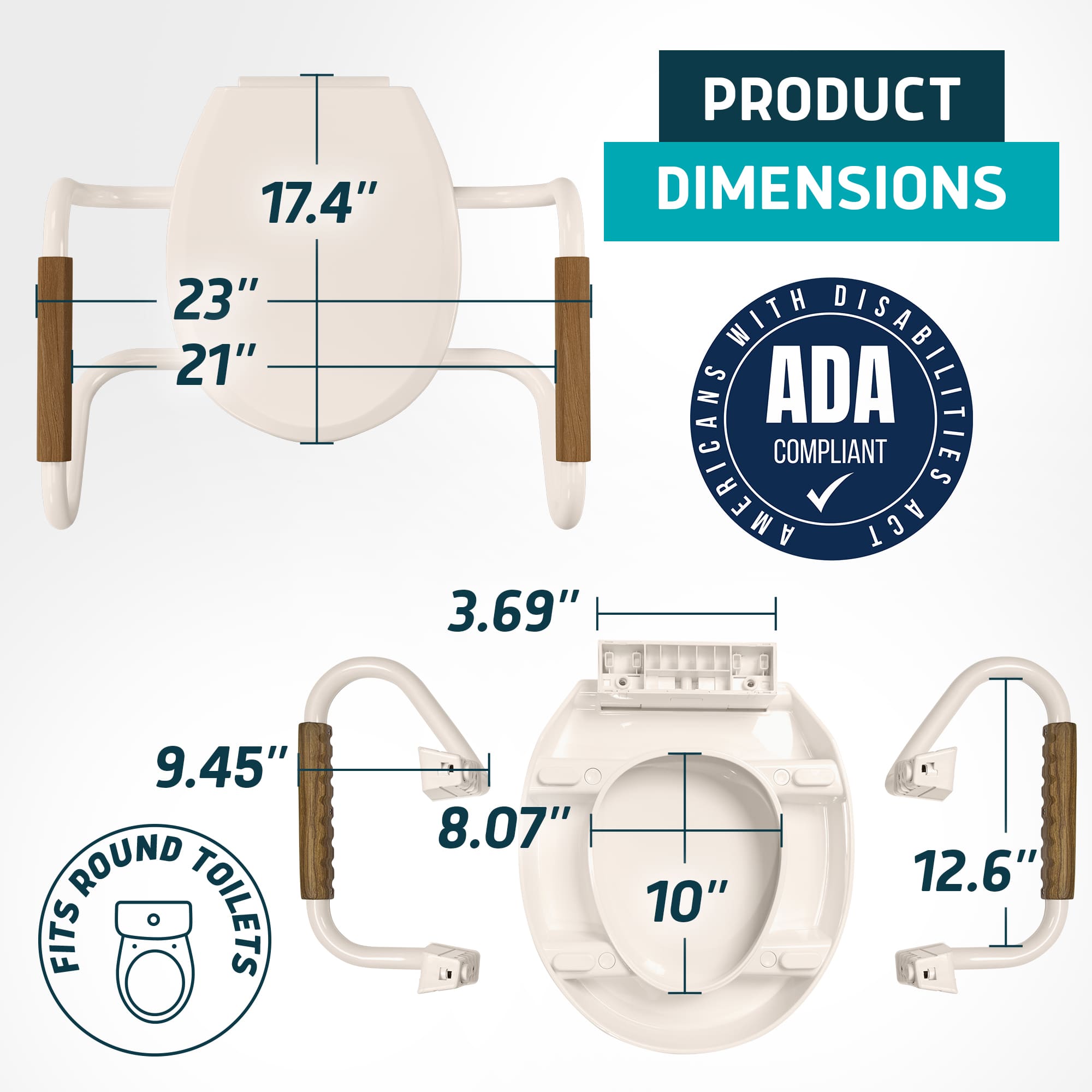 Solva Raised Toilet Seats with Handles