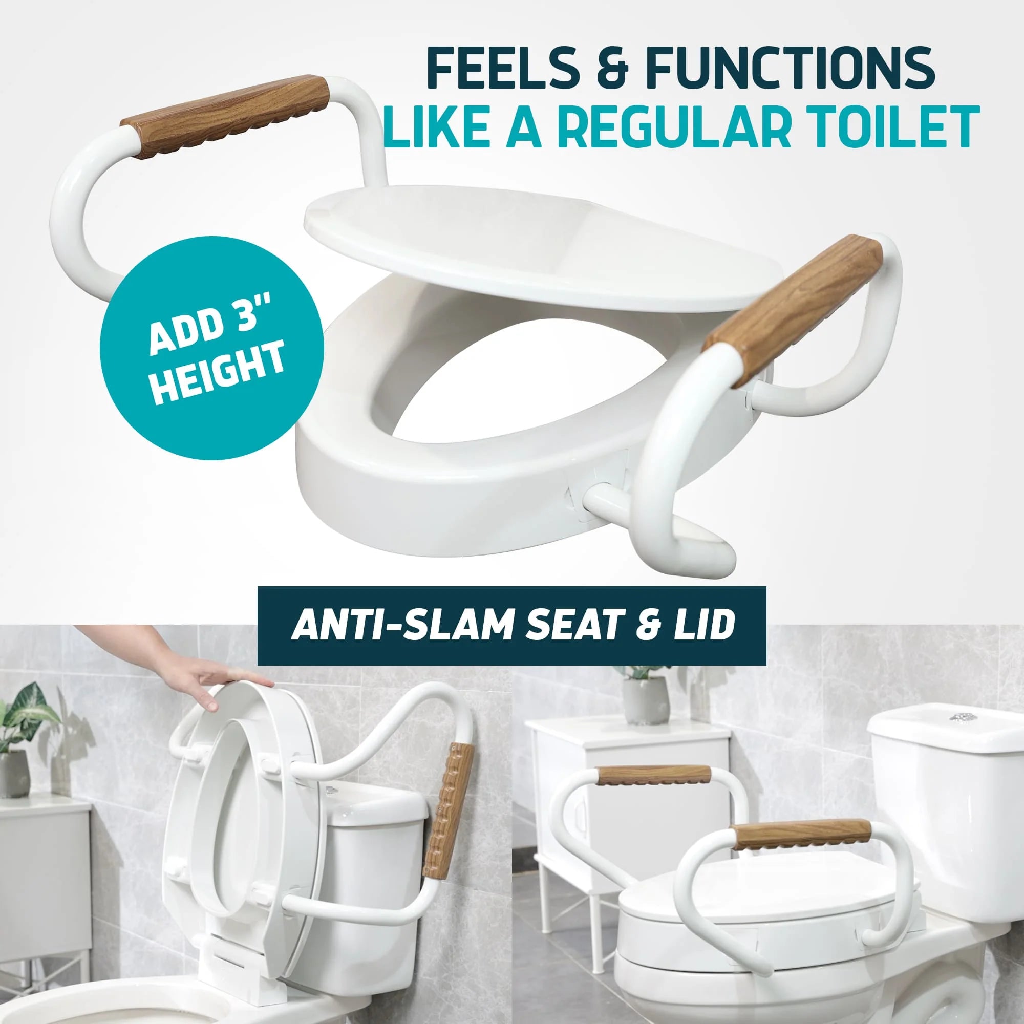 Solva Raised Toilet Seats with Handles
