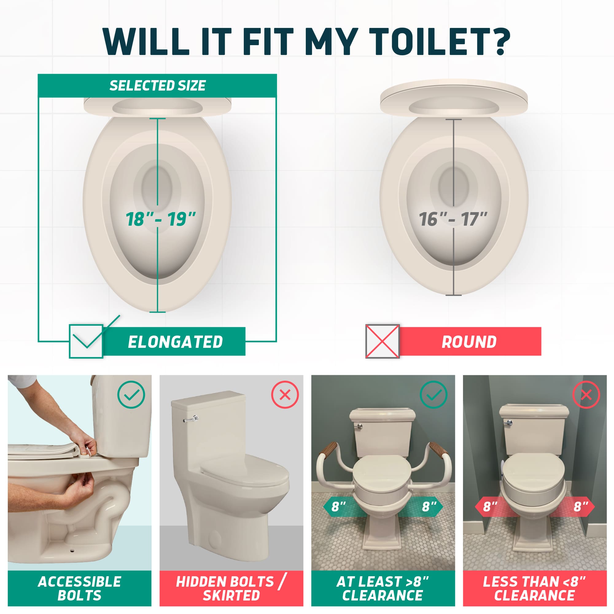 Solva Raised Toilet Seats with Handles