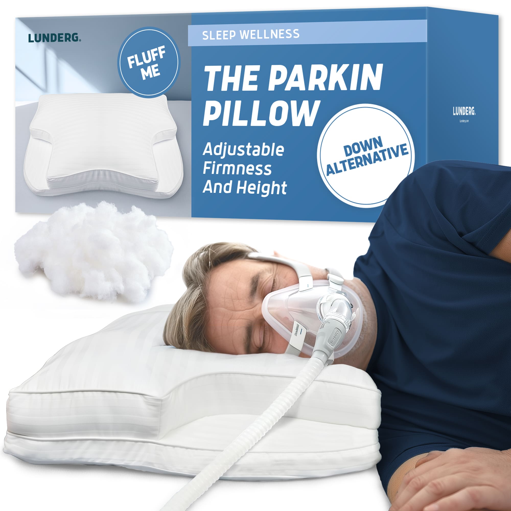 西川 AiR Conditioning Pillow Low Down Alternative Parkin CPAP Pillow Adjustable Height 100% Cotton Case