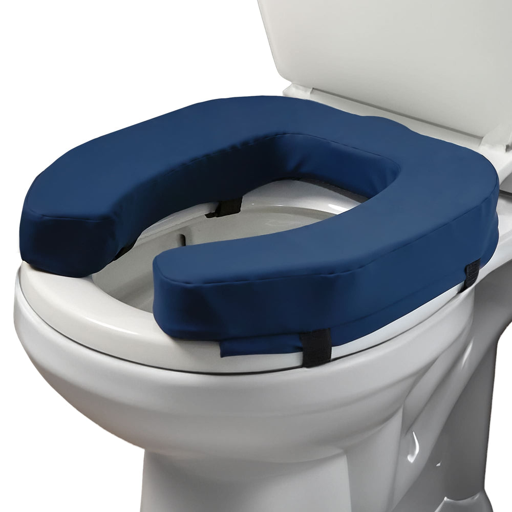 Lunderg two-inch foam toilet seat riser with securing straps