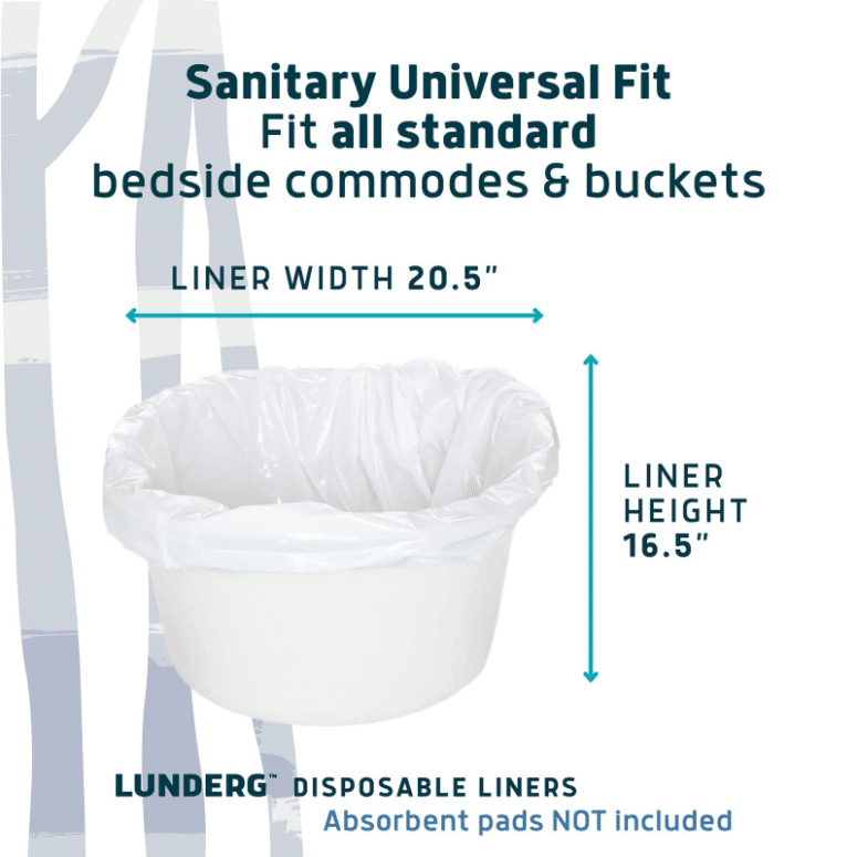 CareBag® Bedpan & Commode Pail Liner with Super-Absorbent Pad