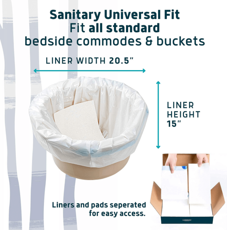 Hygienic Disposable Commode Liners with Absorbent Pad