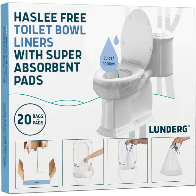 Commode Liners with Absorbent Pads Lunderg