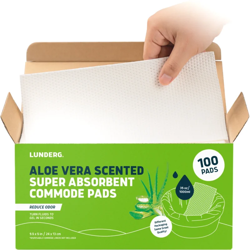 100 aloe vera absorbent pads for commode