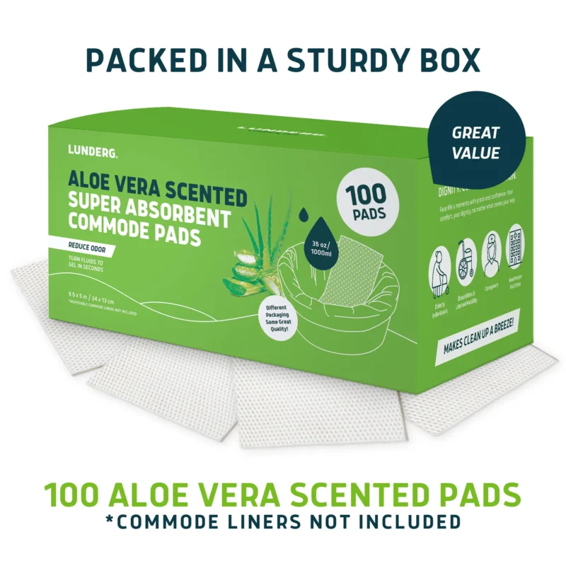 100 aloe vera pads for commode