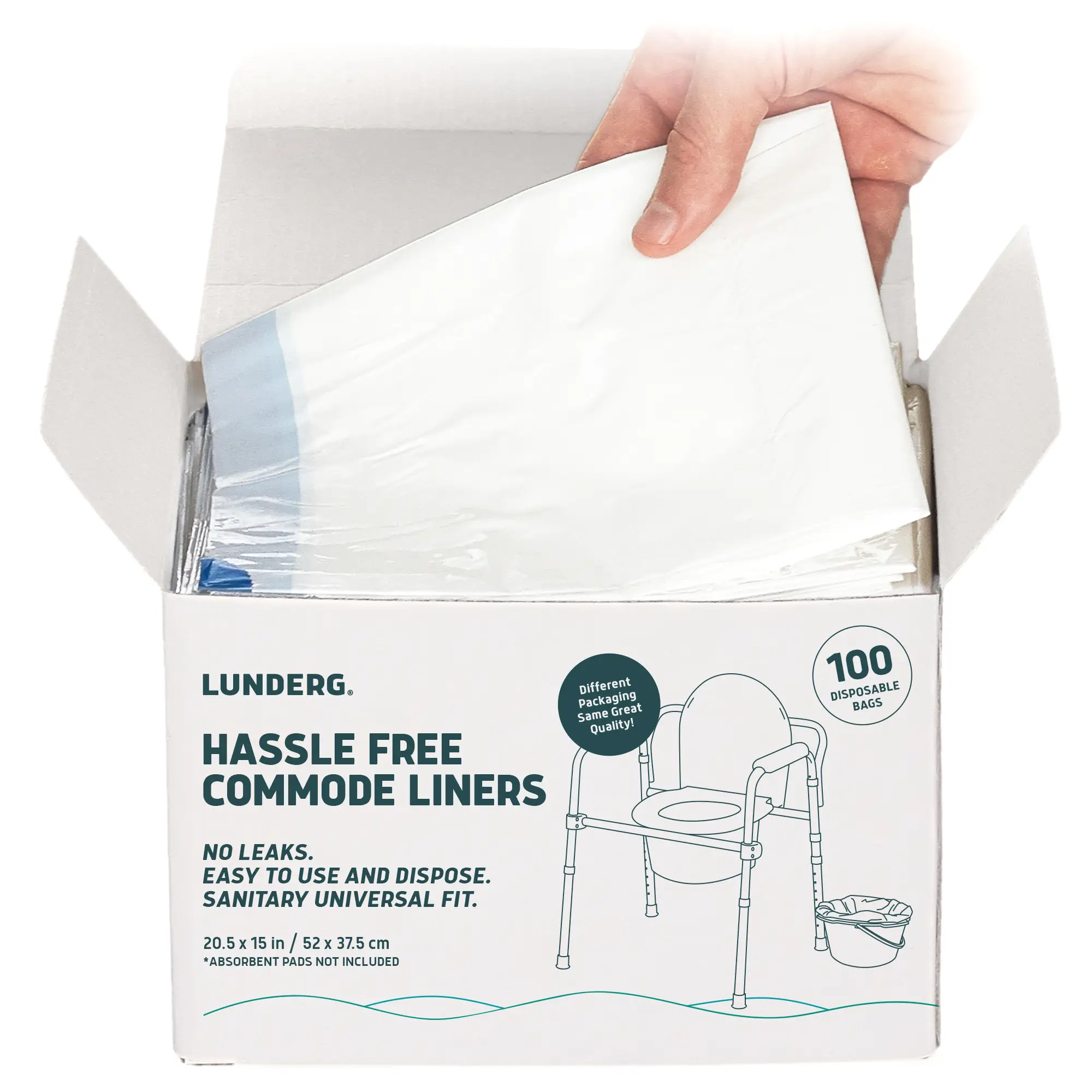 100 disposable bedside commode liners