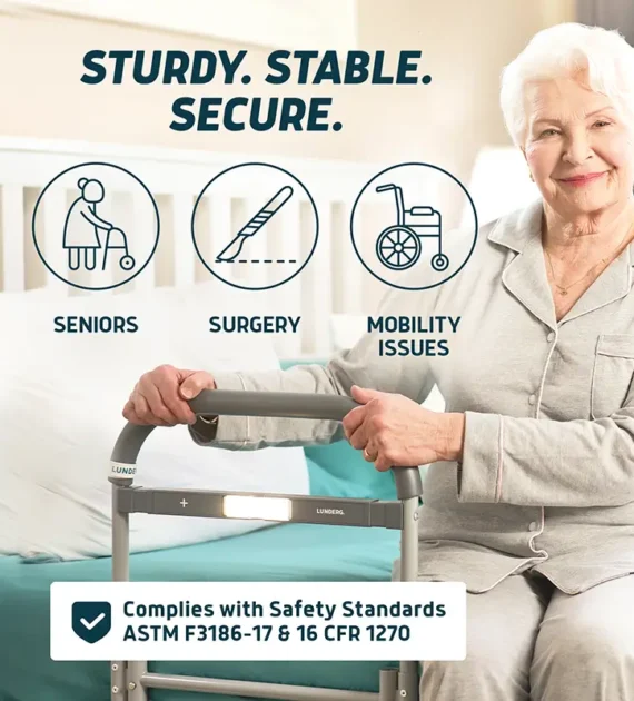bed assist rail for seniors sturdy and secure