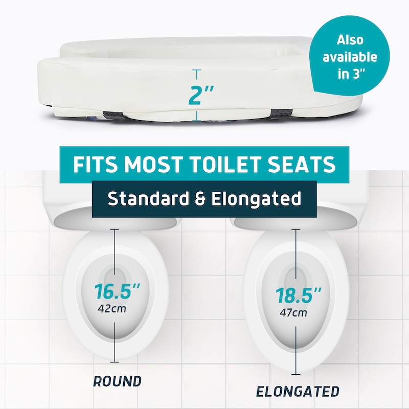 raised toilet seat cushion 2 inch white 3