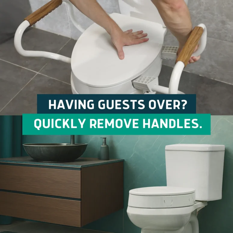 raised toilet seat handles