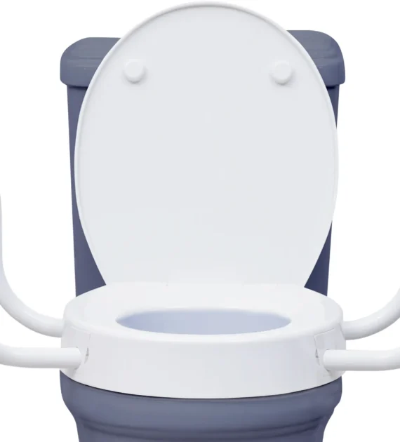 raised toilet seat with arms