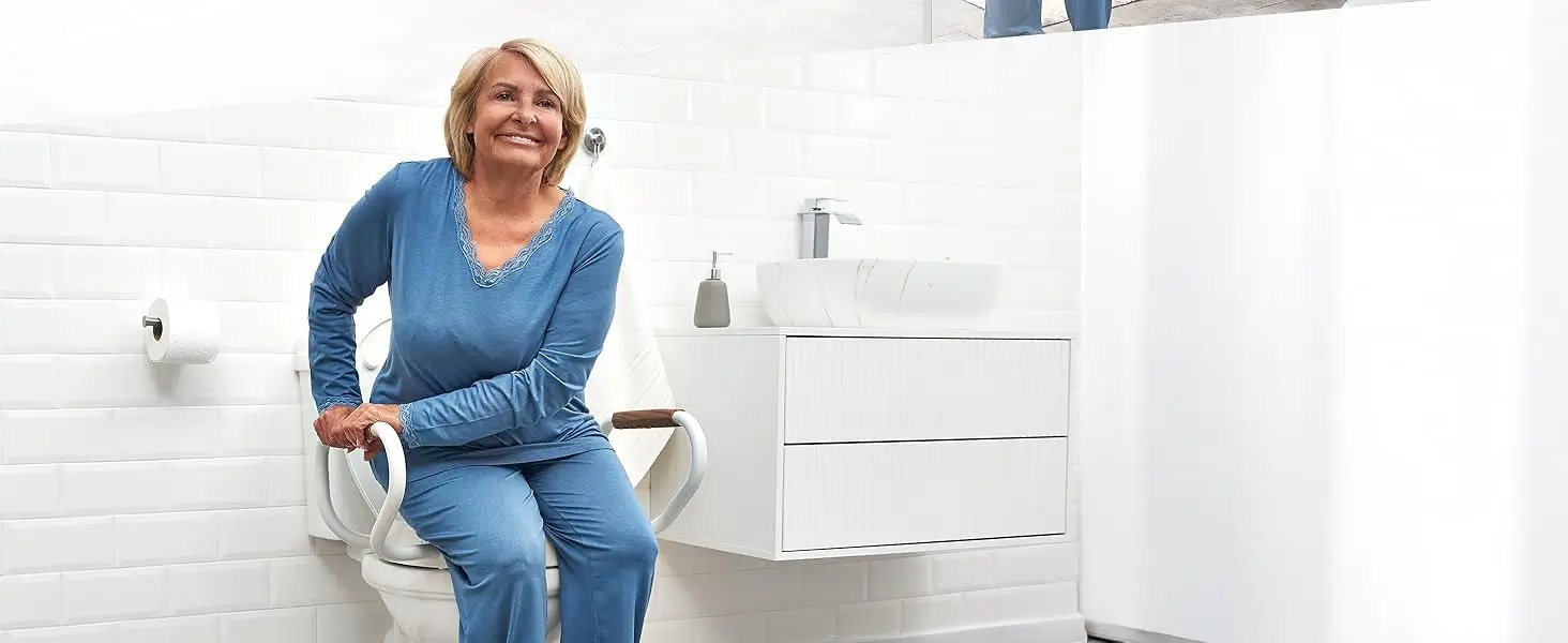 raised toilet seat with handles