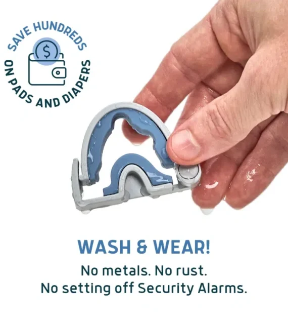 Water-resistant Lunderg Bell Clamp being washed by hand, showing rust-free and metal-free design for easy cleaning.